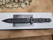 Heretic knives Nephilim Double Edge with DLC and Black and Green G10
