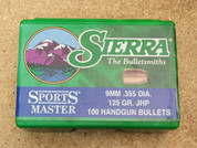 Sierra Sports Masters 9mm 125 Grain JHP Projectiles, Box of 100.