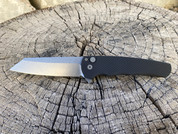 ProTech Malibu Flipper, Black with Stonewash Reverse Tanto Blade
