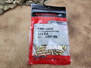 Winchester 9mm Luger Brass Shellcases. Bag of 100.
