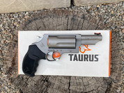Taurus Judge, 3" Barrel, Matte Silver, 5 Rounds w/ Fiber Optic Front Sight