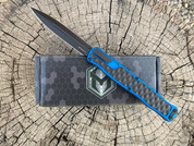 Heretic Knives Cleric II, Double Edge, Black and Blue