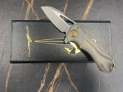 Marfione Custom Protocol Wharncliffe Two-Tone Apocalyptic w/ Green Micarta and Bronze Accents S/N 002