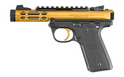 Ruger, Mark IV, 22/45 Lite, 22LR, Gold Anodized with 4.4" Threaded Barrel and Checkered Grips, 10 Rd