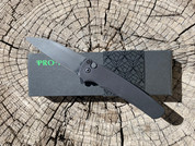 ProTech Malibu Flipper, Solid Black with DLC Wharncliffe Blade