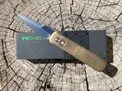 Pro-Tech Godson Limited SW Solid Bronze, Satin Blade, Pearl Button