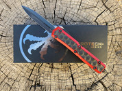 Microtech Makora D/E Red with DLC Bubble Inlay