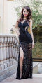 Stunner Black Lace panel dress with waist cut-out by Atina Collection