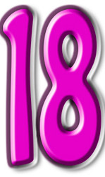 Lifesize Cardboard Cutout of Number 18 Pink From Birthday Numbers buy ...