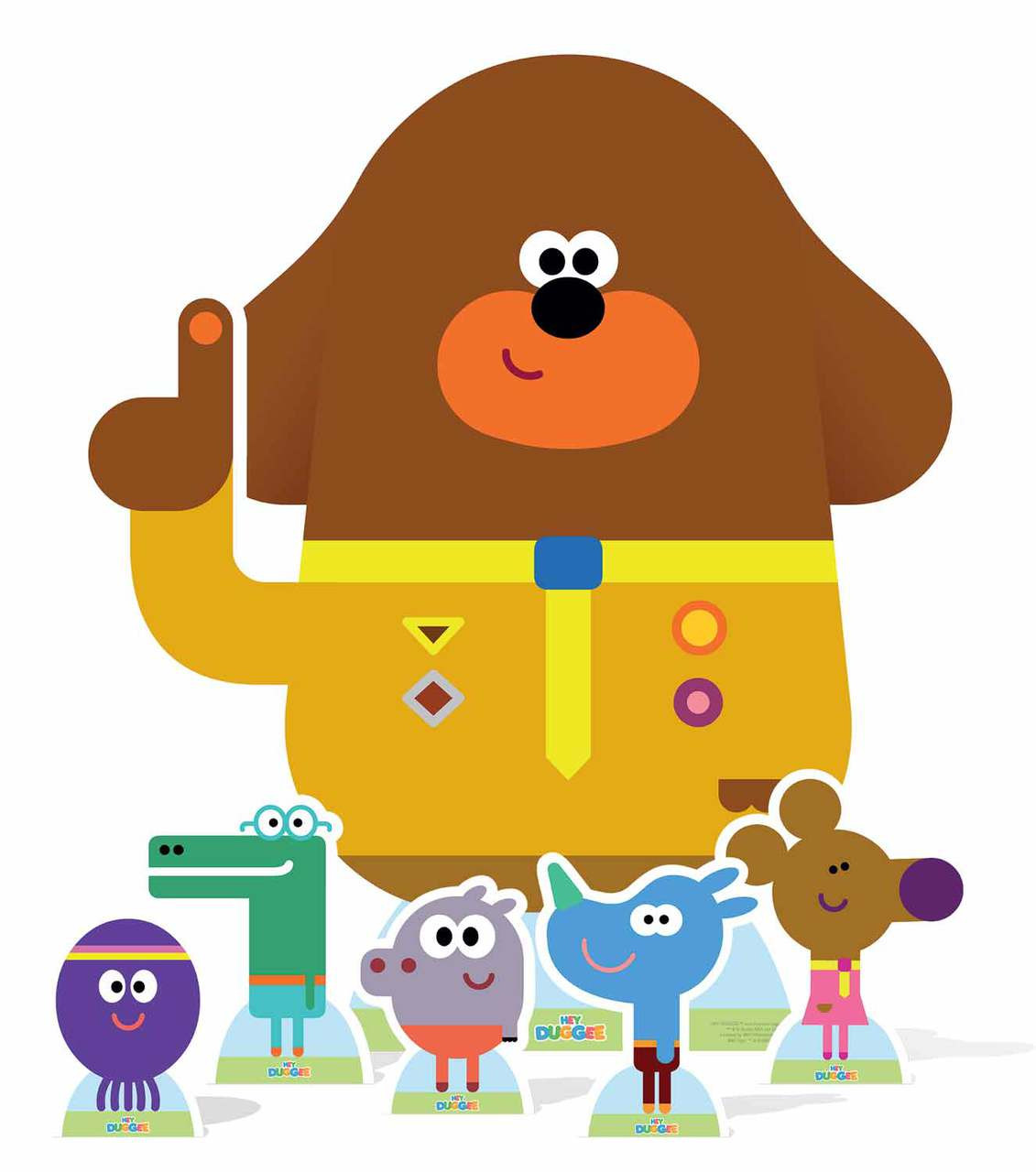 hey duggee and the squirrel club lifesized cardboard office christmas party film