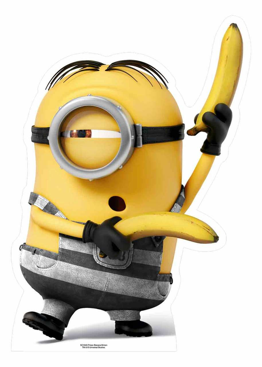 Details About Prisoner Minion With Bananas Mini Cardboard Cutout Stand Up Minions