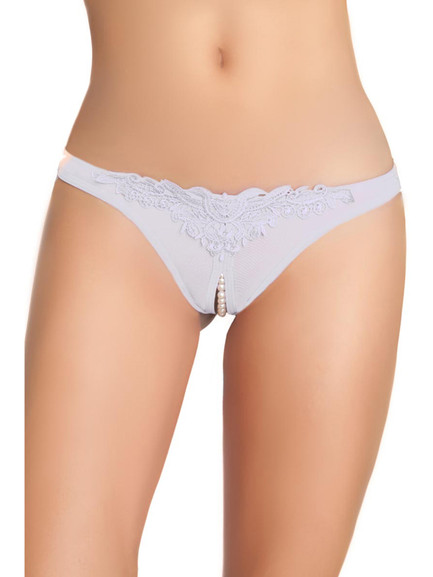 Crotchless Pearl Thong Angelique