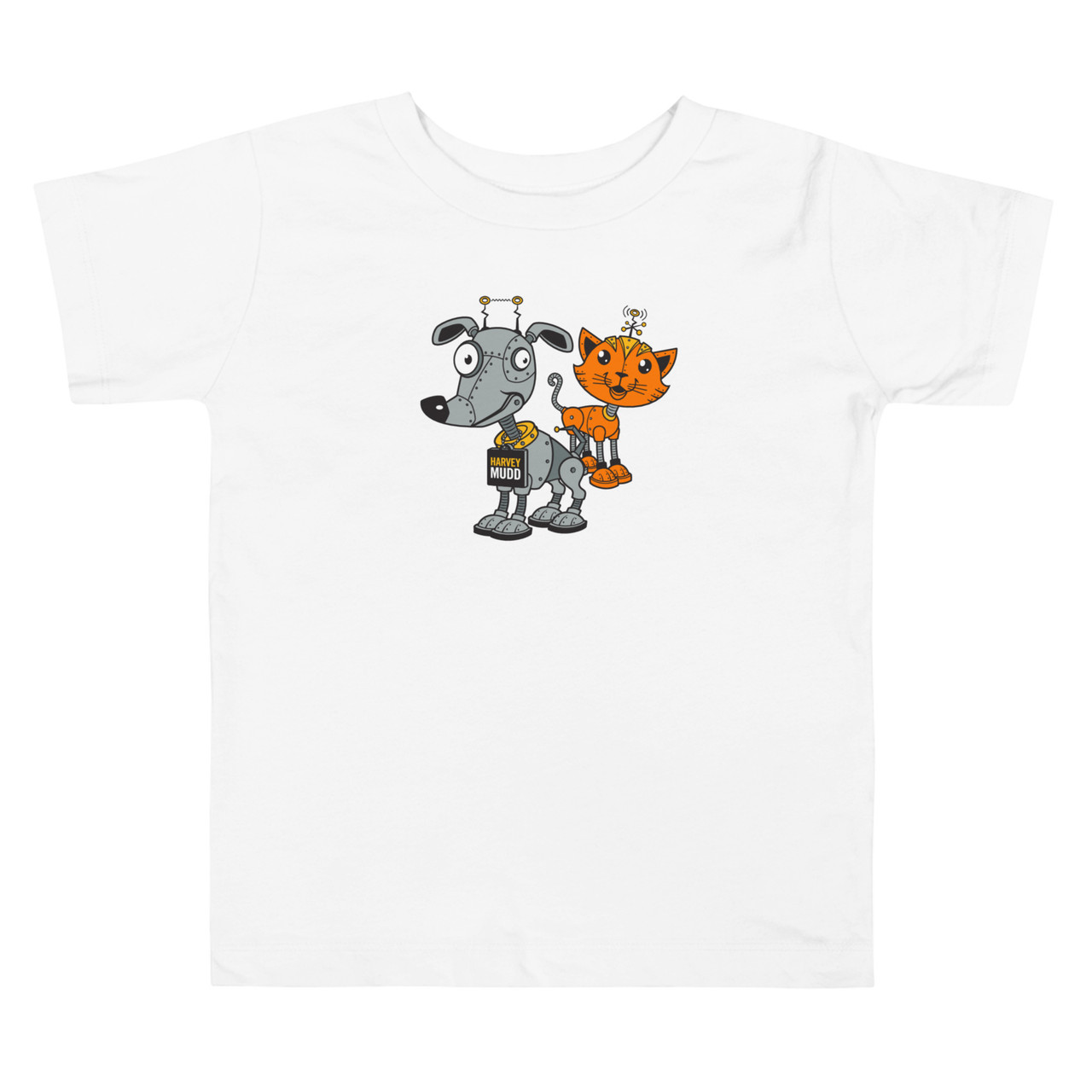HMC Robot Dog and Cat Toddler Short Sleeve Tee - Harvey Mudd College