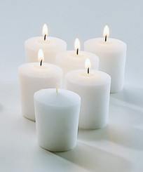 15-Hour Unscented Tapered Votive (Bulk Wholesale) White Votive Candles Qty 144