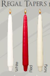 12"  Regal Tapers  Candle Bulk  Pegged Bottom  Drip less - Smoke less (48cs/cs)  With Self-Fitted End