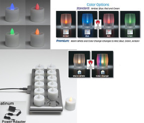 12-piece Flameless Smart Candle Set Platinum Rechargeable Series