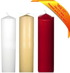 3" X 10" Bulk Event Pack Round Unscented Vase Fit Pillar Candles (12 Pcs Bulk)