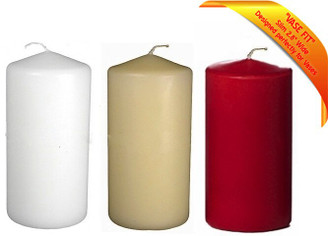 3" X 6" Bulk Event Pack Round Unscented Vase Fit Pillar Candles (12 Pcs Bulk)