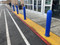 1/4" Blue Bollard Covers at storefront 