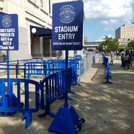 Blue Plastic Sign Bases with Stadium Entry Signage at Yankees Stadium 