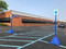 Blue Pyramid Sign Bases used for handicap accessible parking 