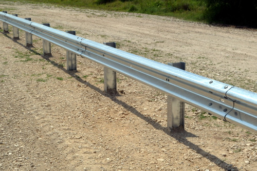 Line of Highway Guardrail 