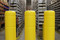 Flat Top Bollard Covers in yellow without tape 