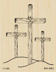 Three Wooded Crosses - 1116K