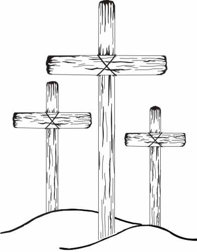 wood cross drawing