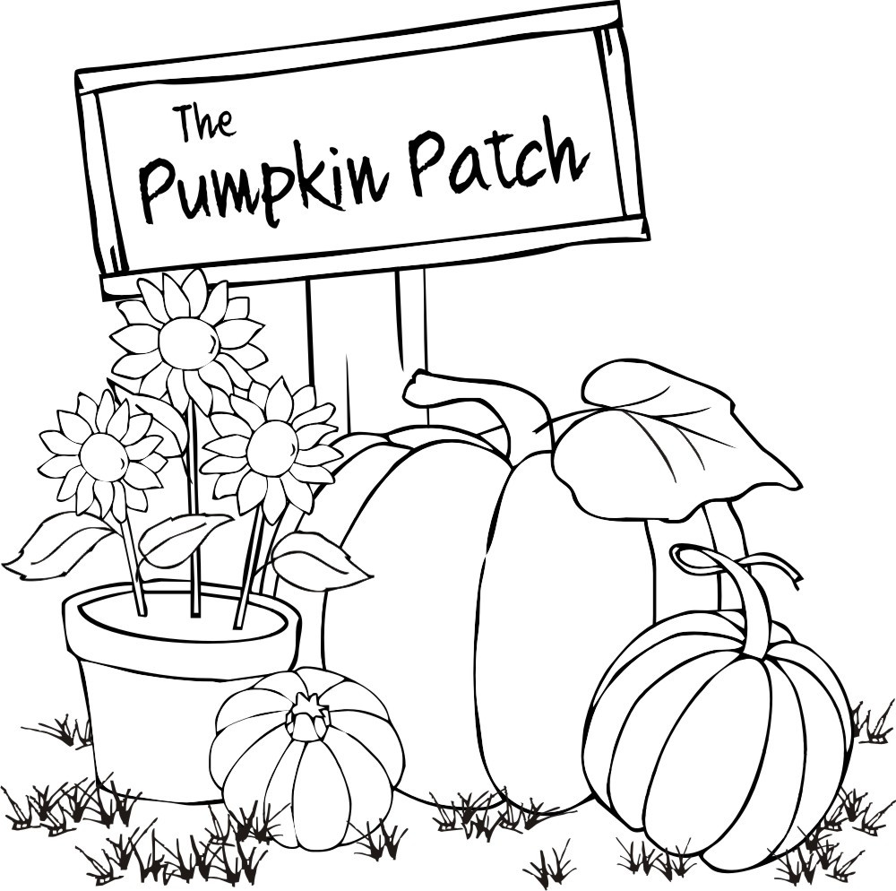 pumpkin patch clip art black and white