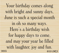 June Birthday Greeting - 065G