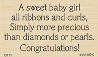 Ribbons and Curls New Baby Greeting - 111G