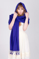 The superb look and feel of this blue-violet Pashmina will make you feel sensuous and stylish at the same time.