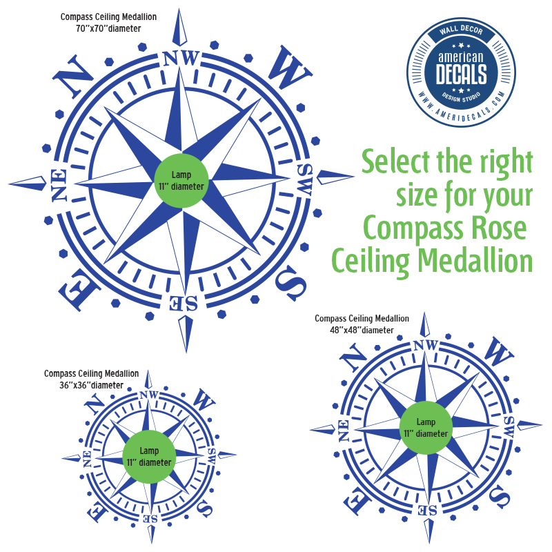 How To Select The Right Size Compass Rose Ceiling Medallion