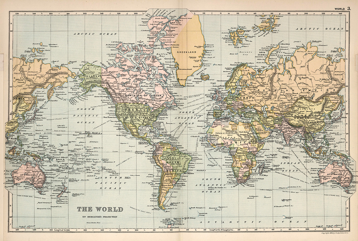 vintage world atlas map