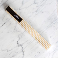 Extra Tall Oatmeal Cream Stripe Straws - Pack of 25