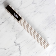 Extra Tall Grey Stripe Straws - Pack of 25