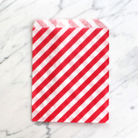 Strawberry Red Stripe 13x18cm Treat Bags - 6 pack