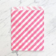 Candy Pink Stripe 13x18cm Treat Bags  - 6 pack