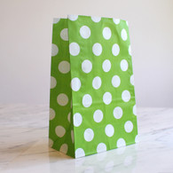 Lime Green Polka Dot Stand-Up Treat Bags - Pack of 12