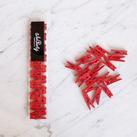 2.5cm Mini Wooden Pegs, Red - Pack of 18