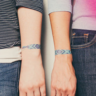 Tattly Body Tattoo Friendship Bracelet Blue - Pack of 2