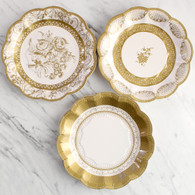 Talking Tables Party Porcelain Gold Cake Plates - Pack of 12