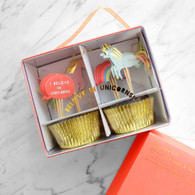 Meri Meri Toot Sweet Rainbow & Unicorn Cupcake Kit - Pack of 24