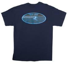 Barrel Digital Wave Shore Perspective with Surfer Arial Blue & Black Navy T-Shirt