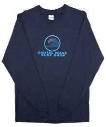 DWSS Logo on Circle Background Arial Blue & Transparent Navy Long-Sleeve T-Shirt