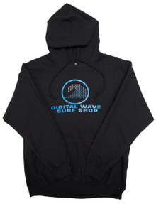 DWSS Logo on Circle Background Arial Blue & Transparent Black Pullover Hoodie