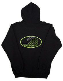 DWSS Logo on Circle Background Bright Geen & Transparent Black Pullover Hoodie Heavyweight