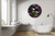 White Fantail / Piwakawaka - ''Midnight Serenade'' circular wall art in bathroom
