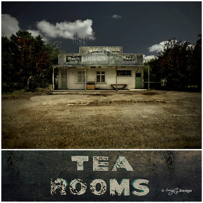 Tea Rooms' - old New Zealand building photograph, Kiwiana NZ art print for sale by Lucy G.